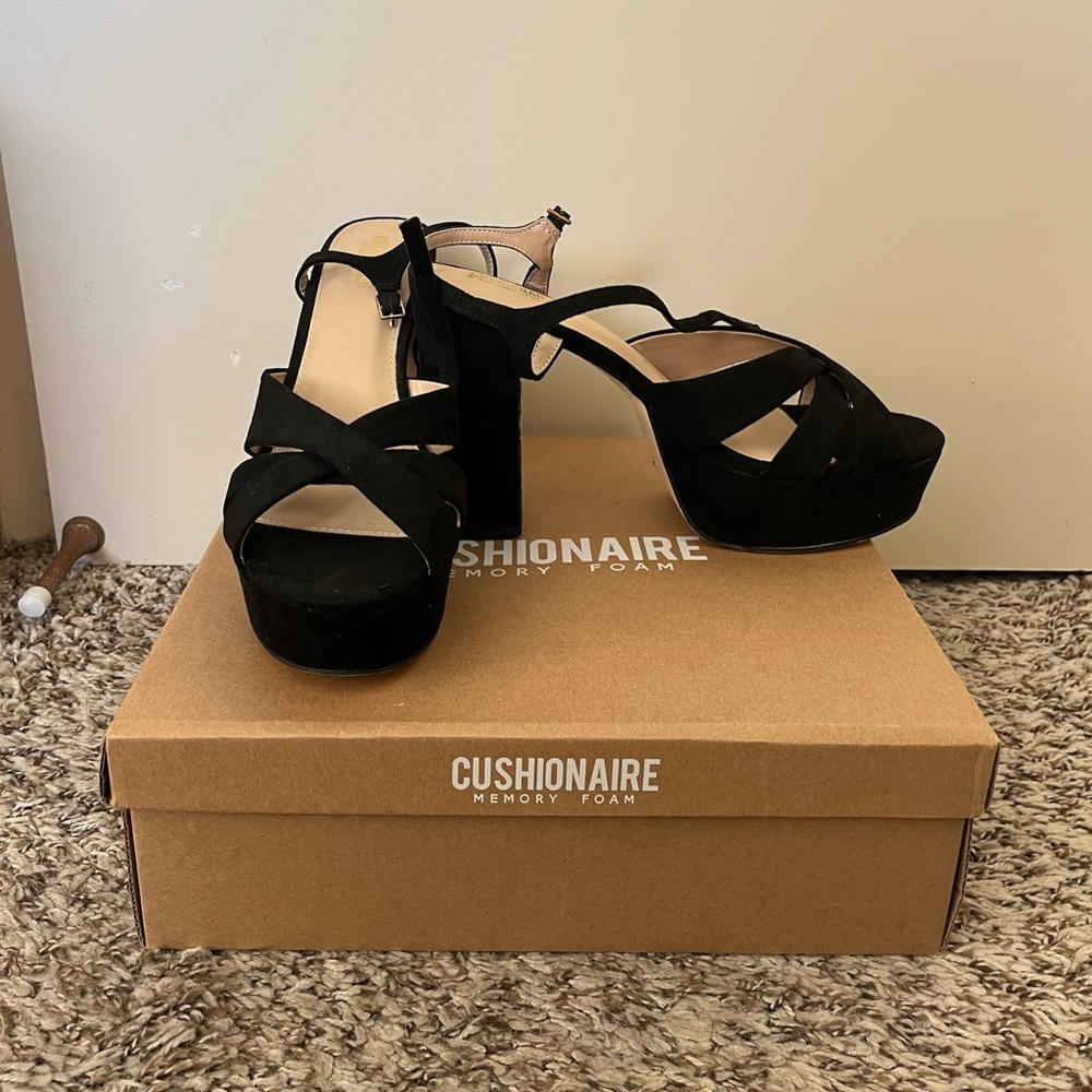 Cushionaire 4 in platform memory foam heels